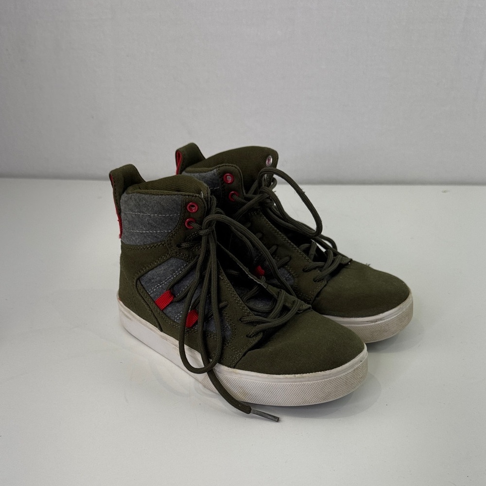 Osiris  Kids High-Top Sneakers - Olive and Red